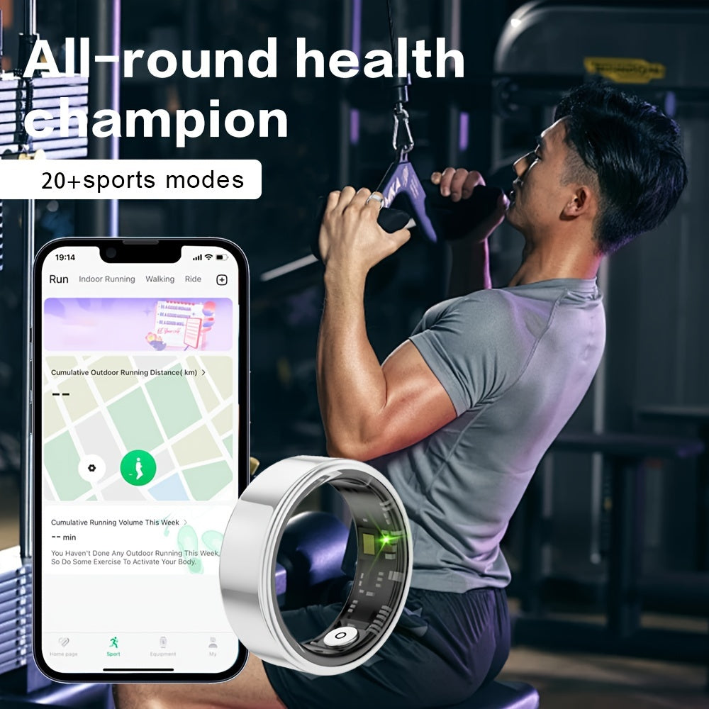 Mini Meatball Smart Ring Fitness Tracker Sleep and Step Monitor Water-Resistant Aluminum Alloy