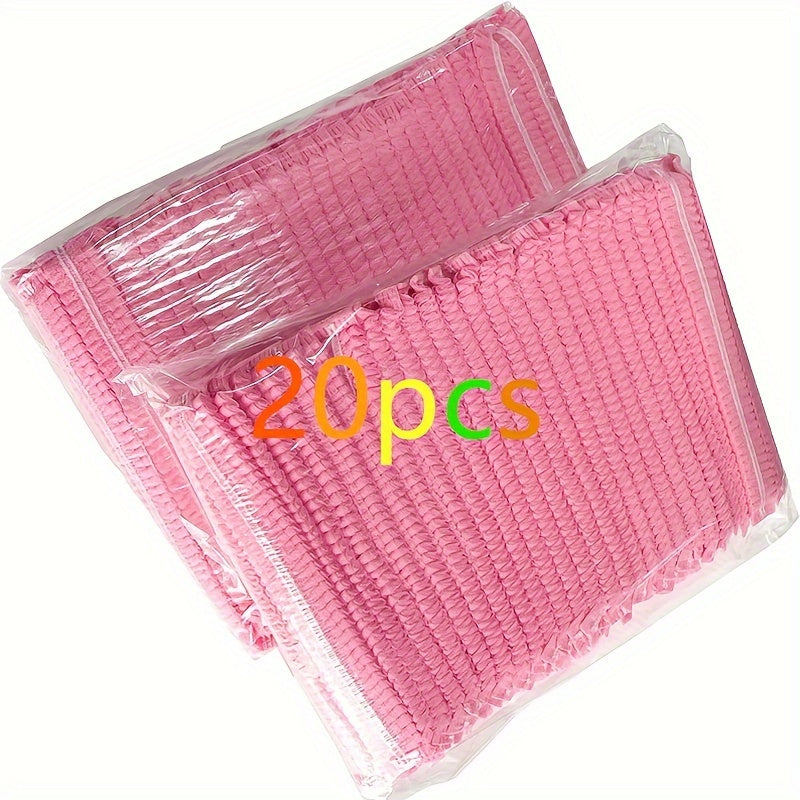 50 Pack Non-Woven Shower Caps Hair Nets with Elastic Bands, Assorted Colors