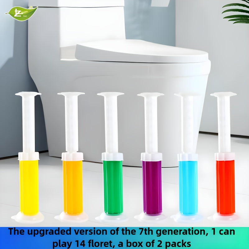 Toilet Cleaner Kit with Sticks Flowers Brush Deodorizer All-in-One Cleaning