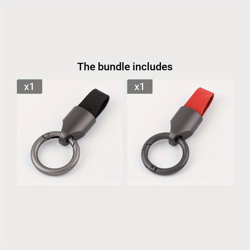 Genuine Leather Key Holder Zinc Alloy Car Keychain Short Anti-Lost Key Ring