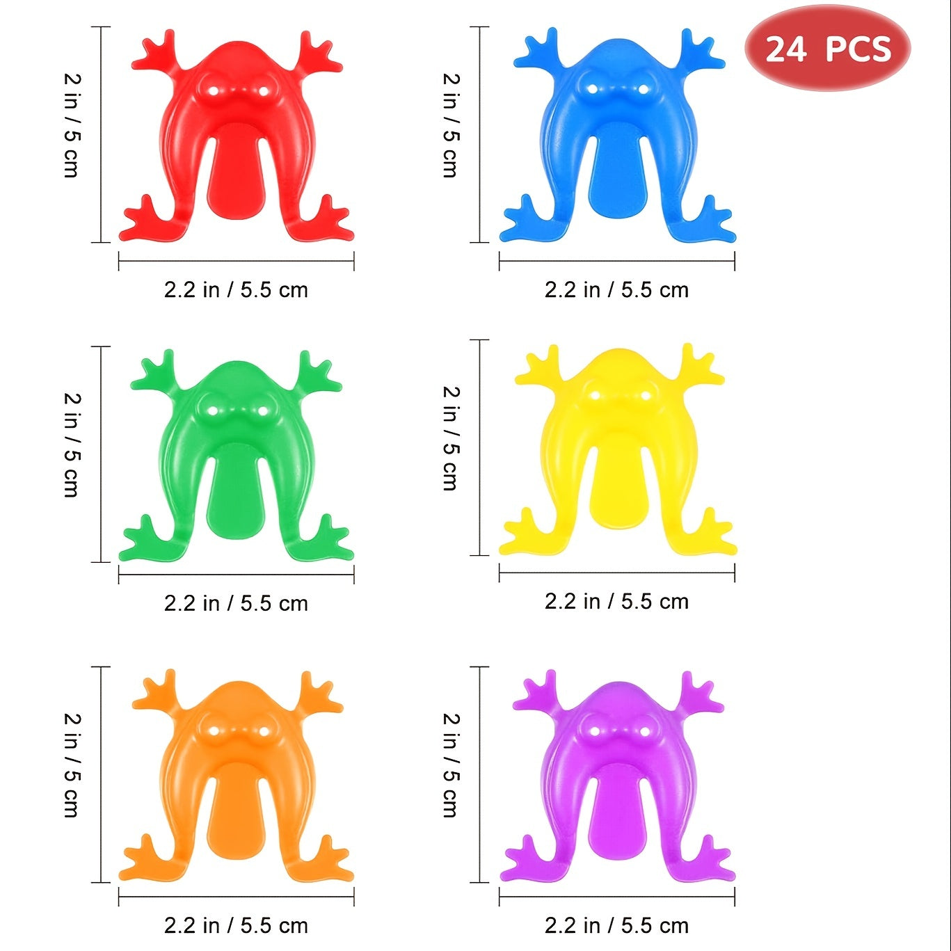 24 Mini Colorful Plastic Jumping Frogs Fidget Toys for Kids and Party Favors