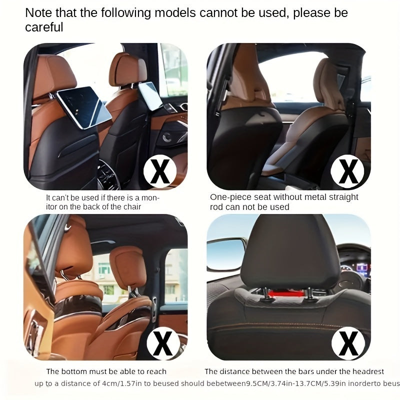 Perchero para asiento de coche de acero inoxidable, cuero PU, ahorra espacio, organizador de ropa para vehículo