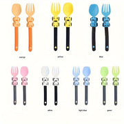 Kids Cartoon Race Car Kids Utensils Fork and Spoon Set for Children Self-Feeding