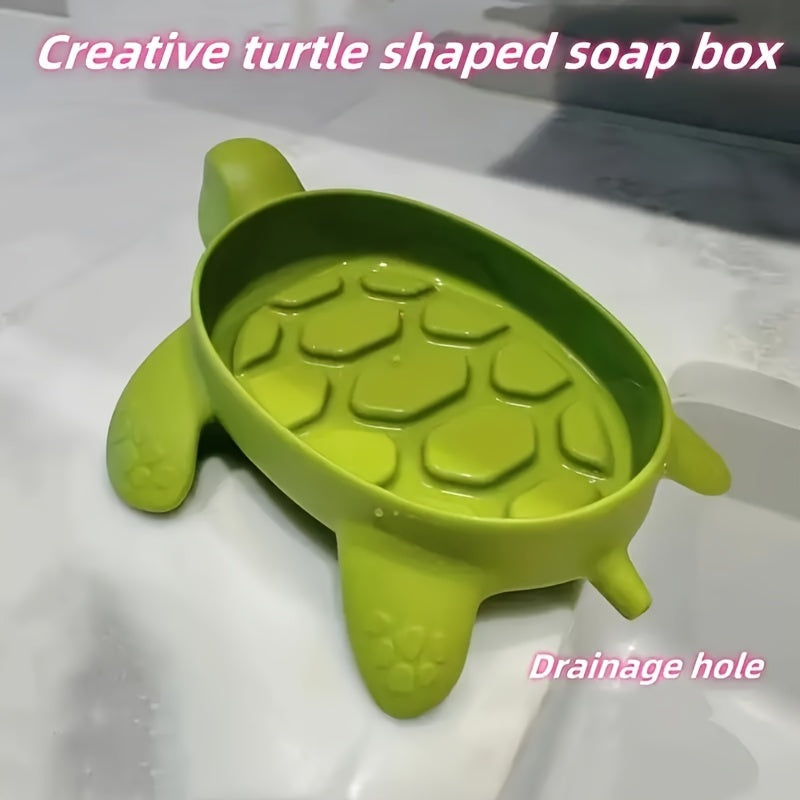 Turtle-Shaped Soap Dish Plastic Drainage Bathroom Accessory