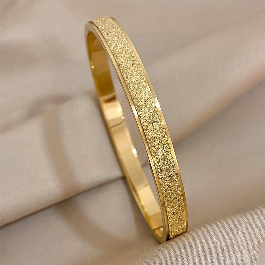 Frosted Stainless Steel Bangle Bracelet for Women Lightweight Jewelry Gift
