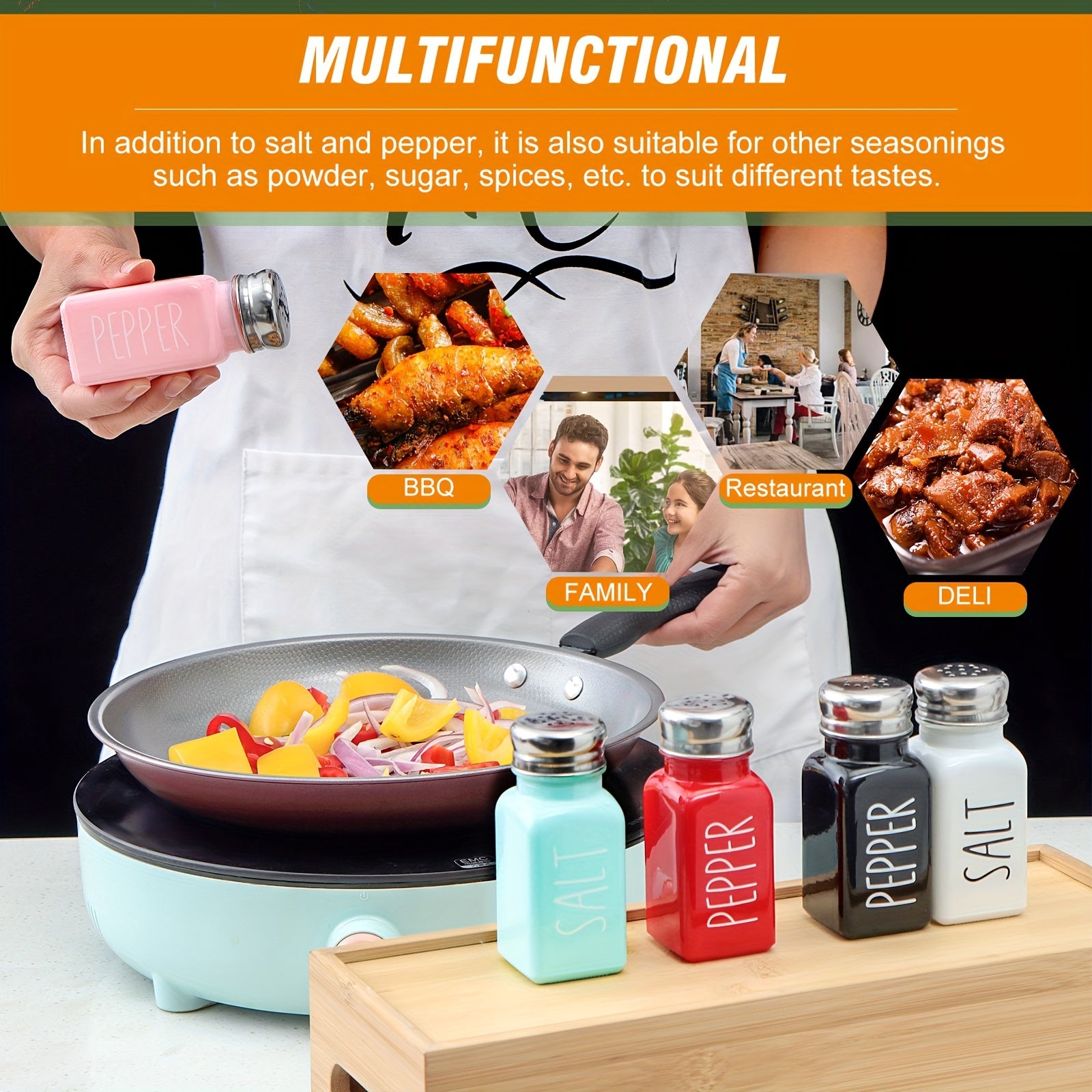 Ceramic Salt and Pepper Shakers Set for Kitchen and Outdoor Use