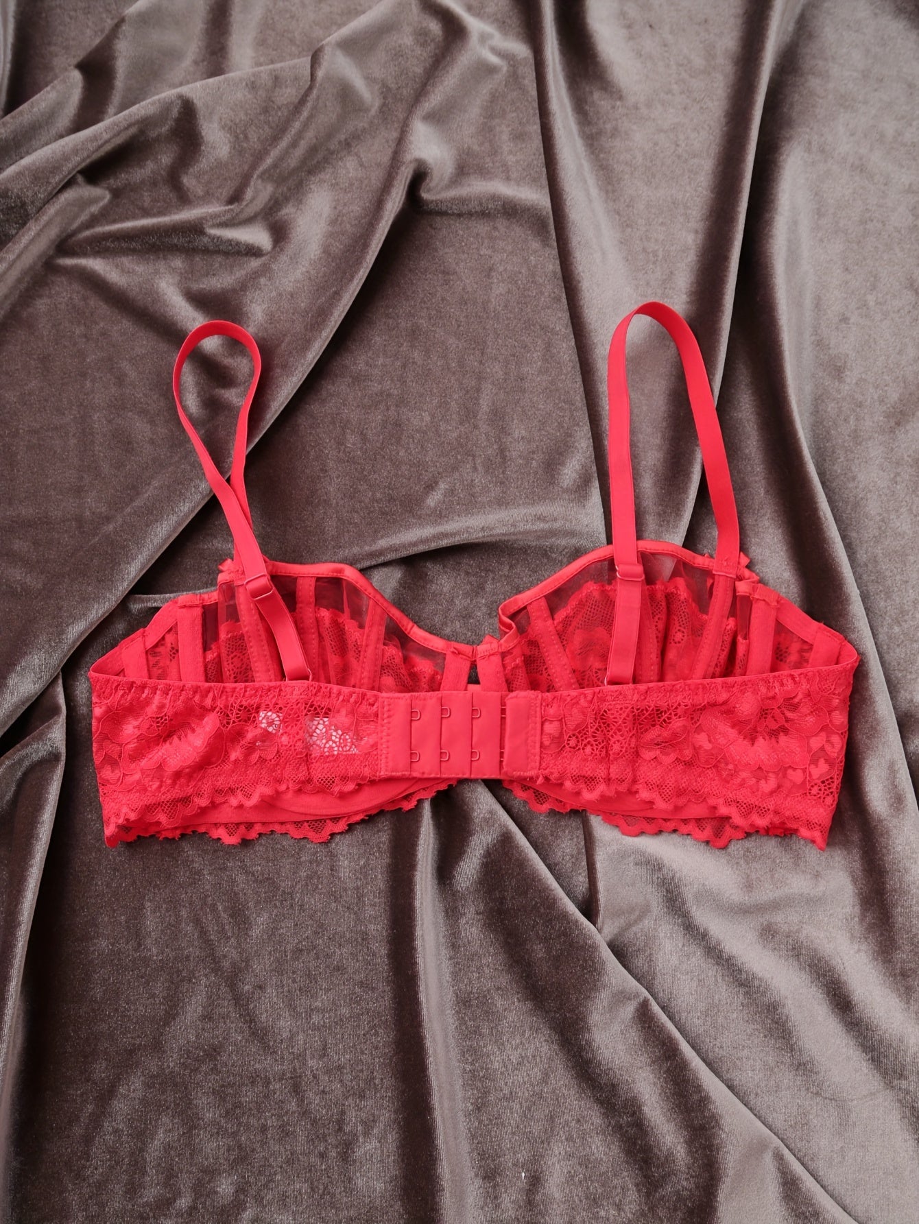 Sujetador floral sin forro con encaje para mujer con ropa interior de malla transpirable para comodidad