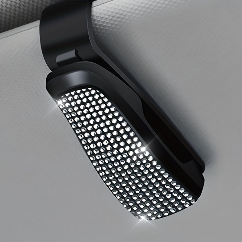 Bling Car Visor Clip for Glasses and Tickets Black Multi-Functional Plastic