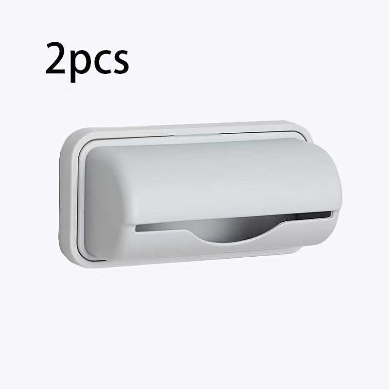 Oshxona va hammom uchun devorga o'rnatiladigan chiqindi sumkasi dozatori - Oson tortib olish dizayni, bardoshli plastmassa, hidi yo'q, kova ostiga yopishtiriladi