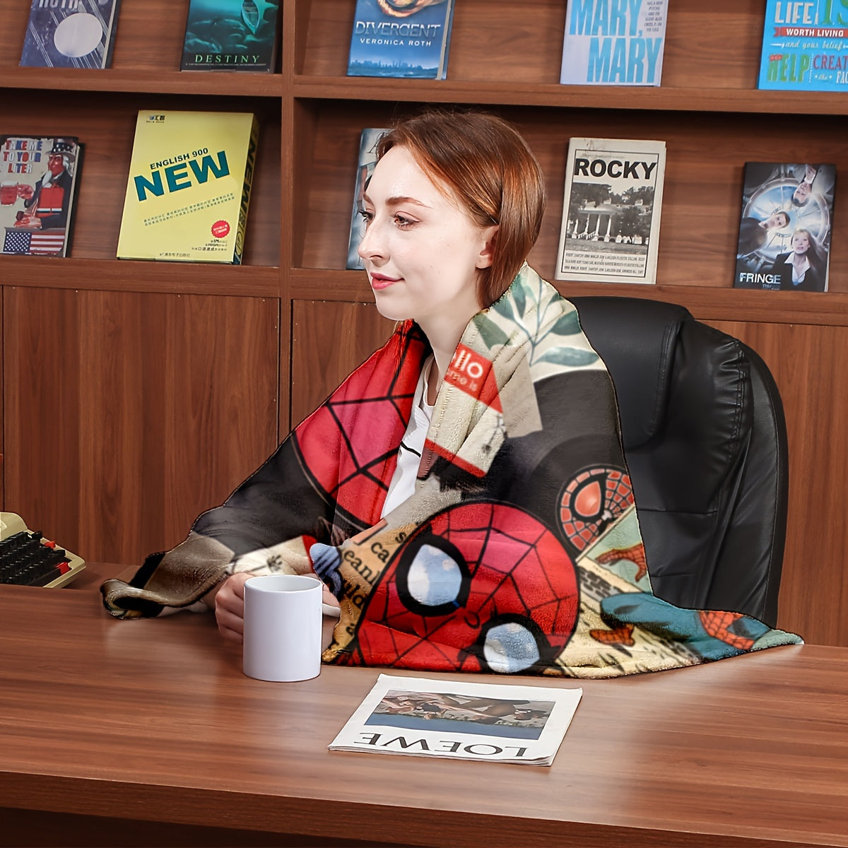 Cartoon Spider Plush Blanket for All Seasons High-Quality Polyester Cozy Bed Sofa Travel Camping