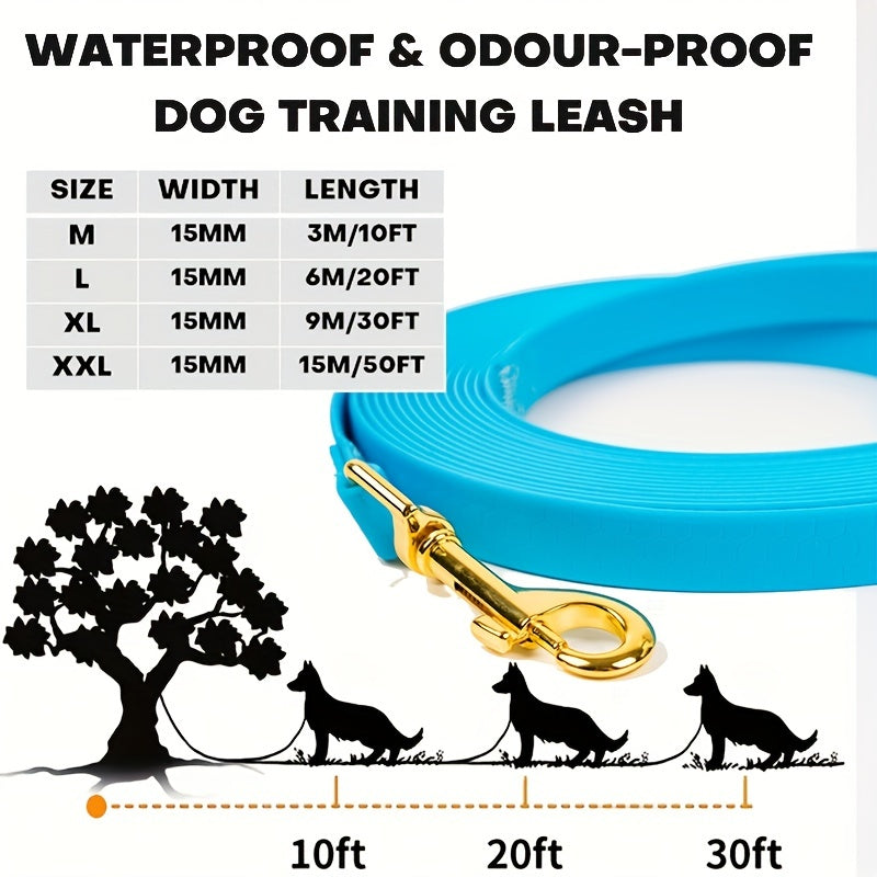 Waterproof Vinyl Dog Leash for Large, Medium, Small Dogs 10-50 Ft Training Outdoor