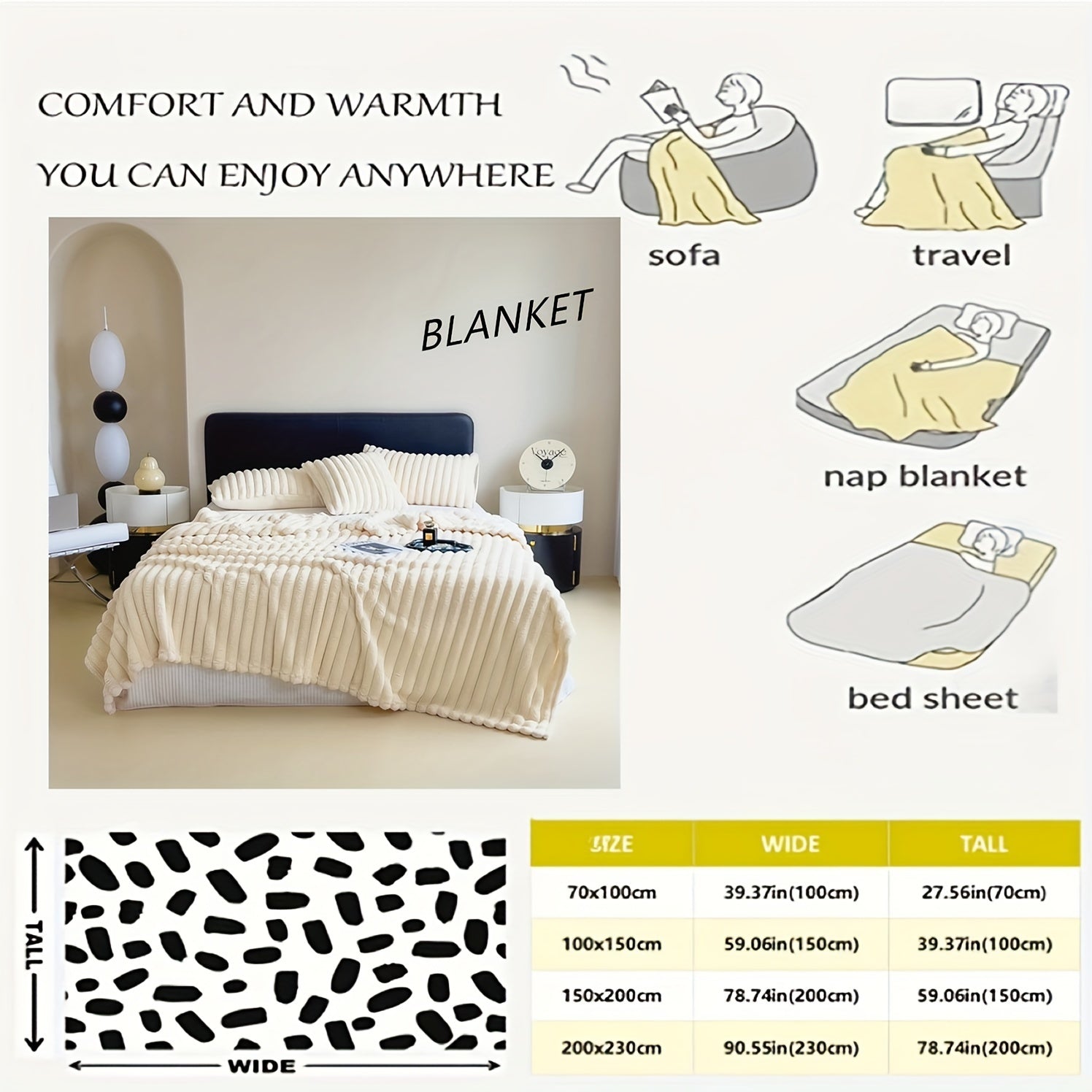 Baby Blanket Made of Rabbit Fur Flannel and Milk Velvet for Newborns