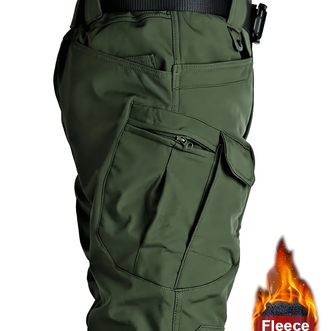 Men's Fleece Lined Cargo Pants Waterproof Windproof Outdoor Hiking Camping Hunting Fall Winter