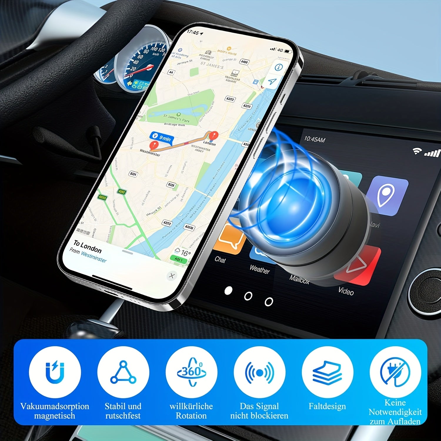 Universal magnitli telefon tutqichlari, 360° buriladigan silindr shaklidagi dizayn aksessuarlari