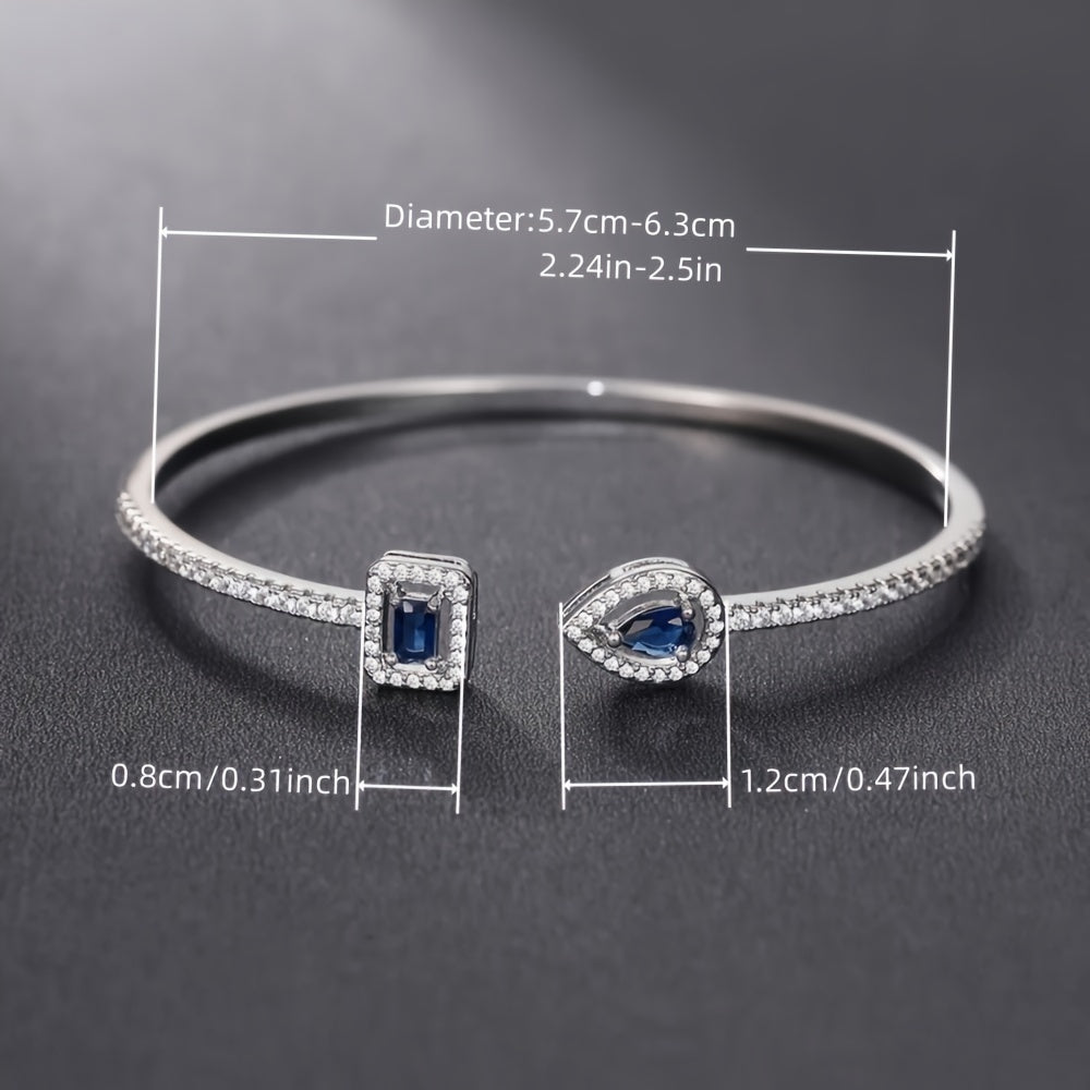 Women's Adjustable Bangle with Zirconia Gemstones for Parties and Gifts