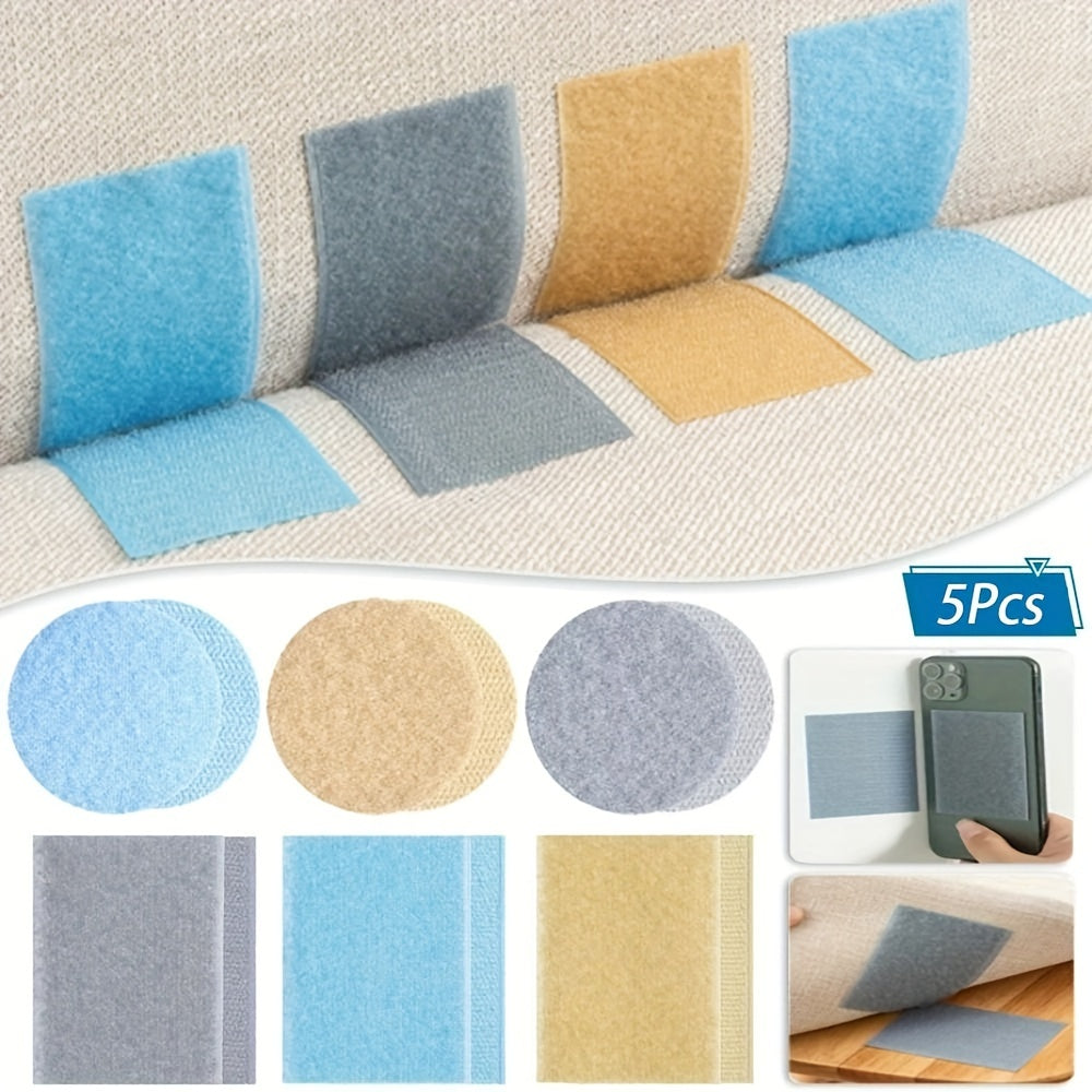 Self-Adhesive Hook and Loop Tape Set Waterproof Reusable Multi-Color for Securing Sheets and Cushions