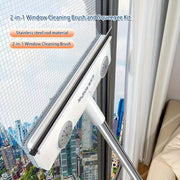 2-in-1 Window Cleaning Brush and Squeegee Set with Cloths for Glass and Outdoor Cleaning