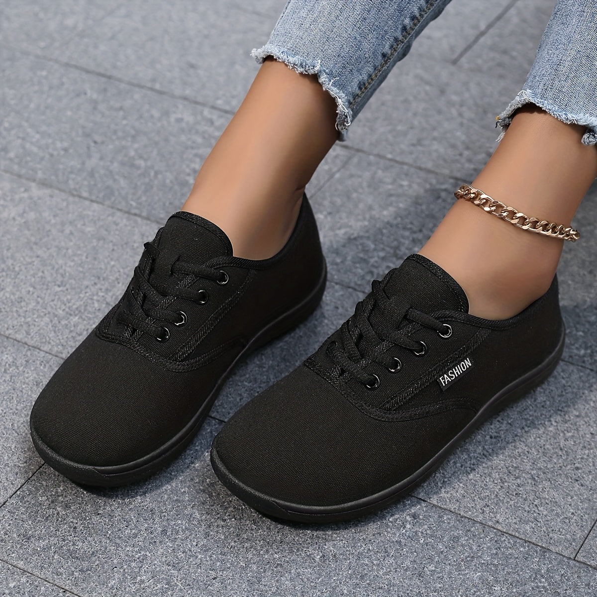 Women Wide-Toe Sneakers Breathable Fabric Casual Walking Shoes