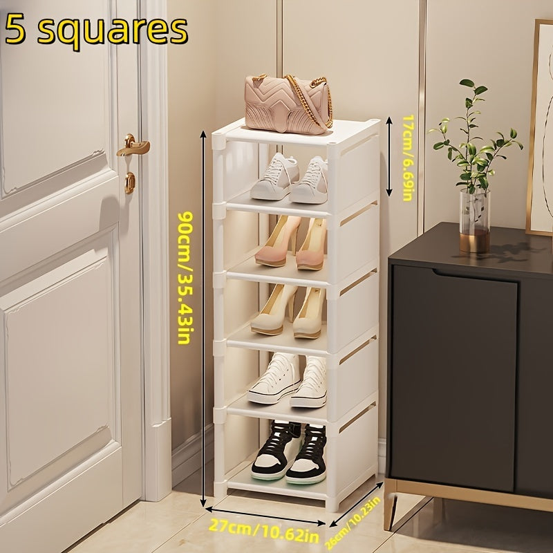 Multi-Tier Fabric Shoe Rack with Metal Frame Space-Saving Storage for Entryway Bedroom Hallway