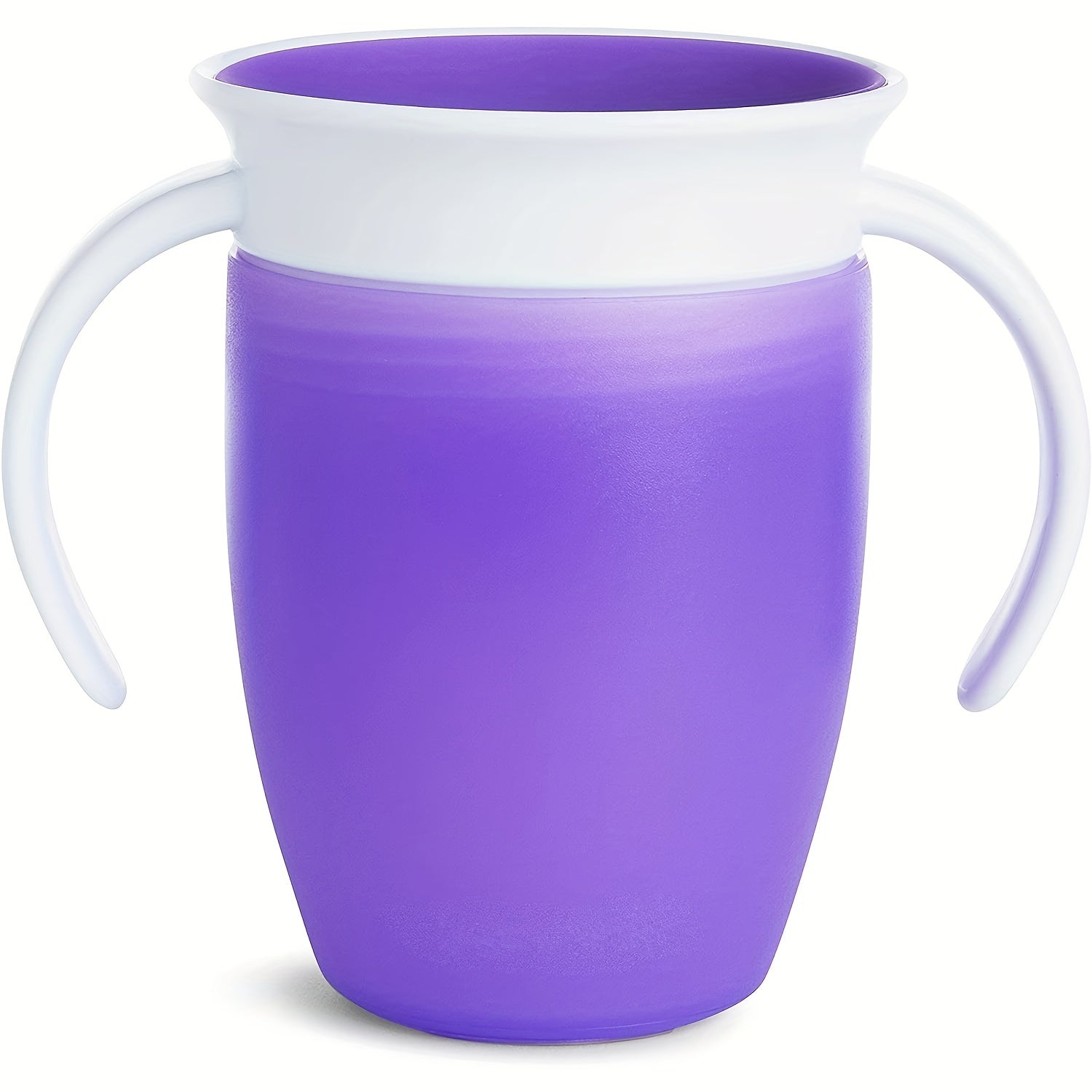 Pink and White Leak-Proof Training Cup for Young Children with Easy-Grip Handles