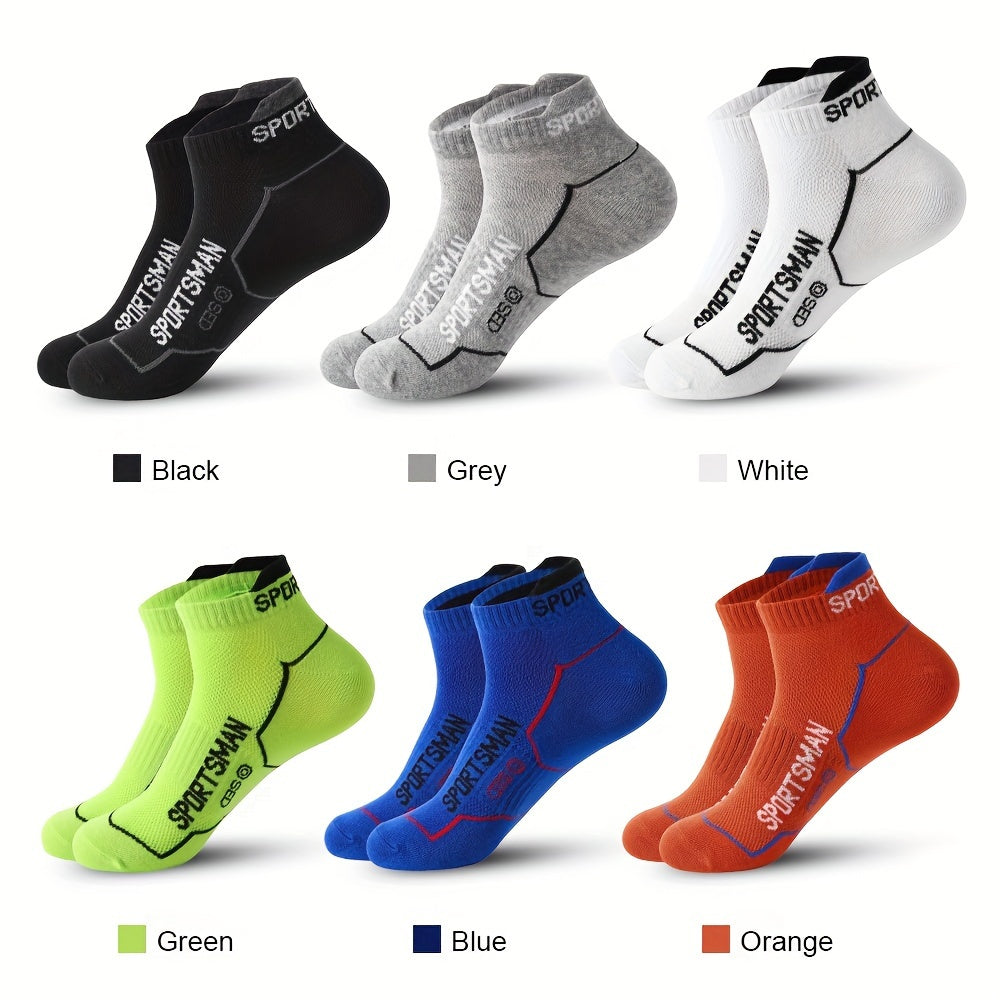 Men's Short Socks 6 Pairs Breathable Sweat-Absorbing All-Season Casual Low-Cut