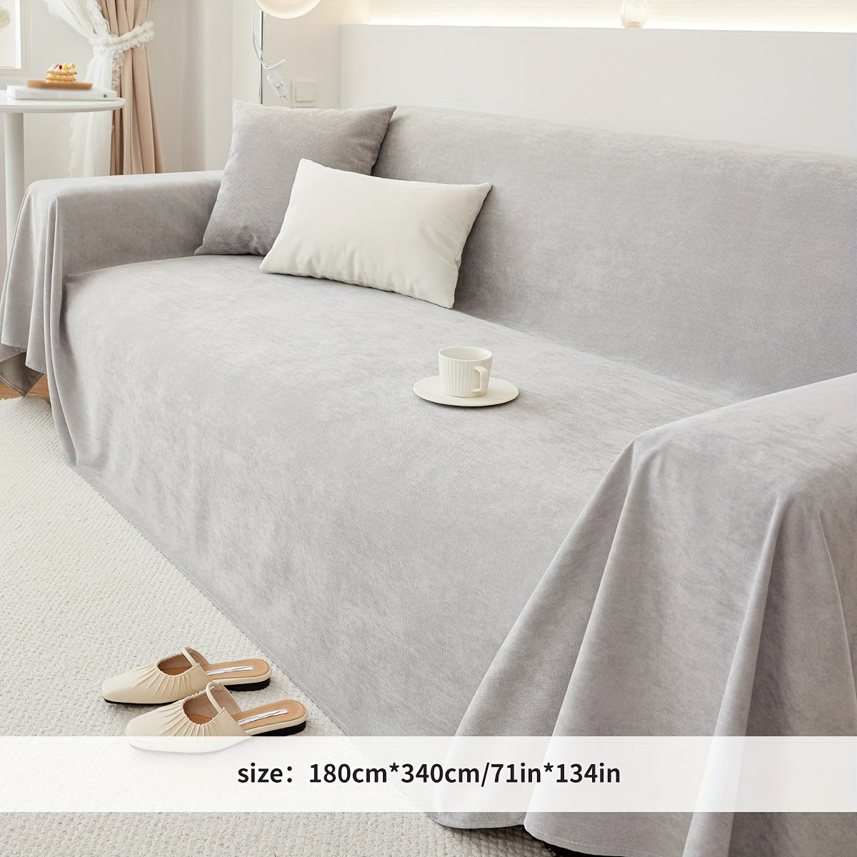 Chenille Sofa Cover All-Weather Furniture Protection for Living Room and Bedroom