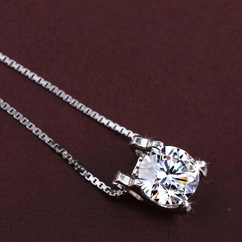Vintage Boho uslubi 925 sterling kumush Moissanite pendant marjon - tasodifiy kiyim yoki sovg'a uchun nafis buyum.