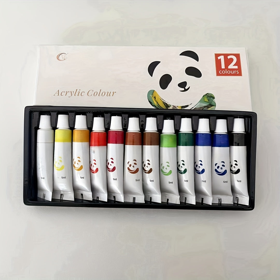 Набор акриловых красок из 24 цветов с тюбиками по 5 мл для ярких и универсальных художественных проектов, идеален для художников, студентов и мастеров.