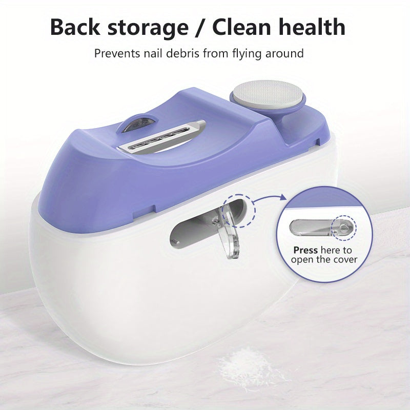 Electric Nail Clipper for Home Use Automatic Foot and Fingernail Trimmer Light Purple