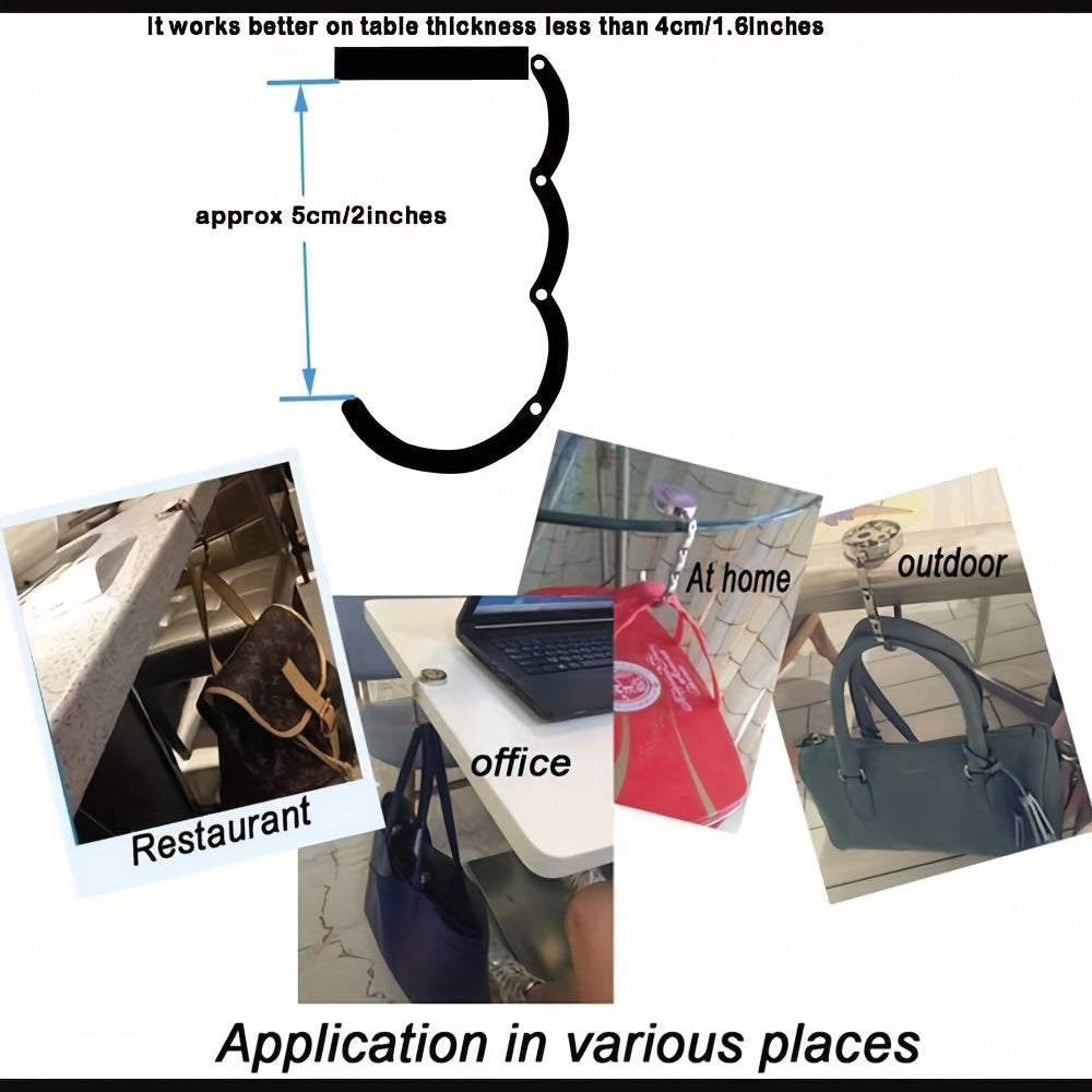 Stylish 4-Leaf Clover Metal Hook Portable Handbag Table Hook Foldable Wallet Hook Versatile Bag Hook