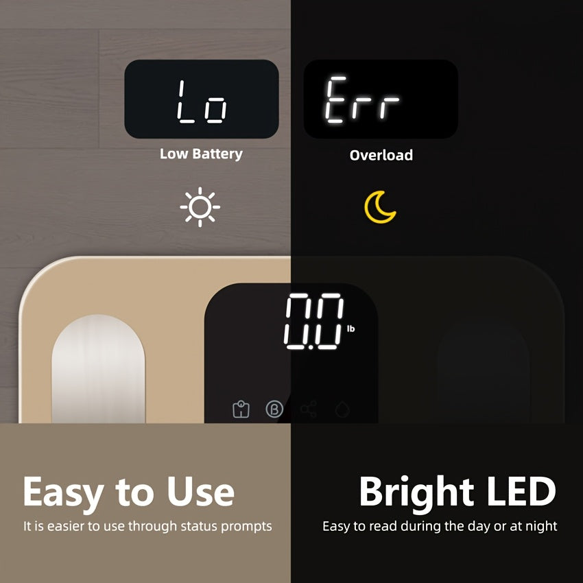 Цифровые напольные весы с LED-дисплеем, емкость 181,44 кг в кг и фунтах