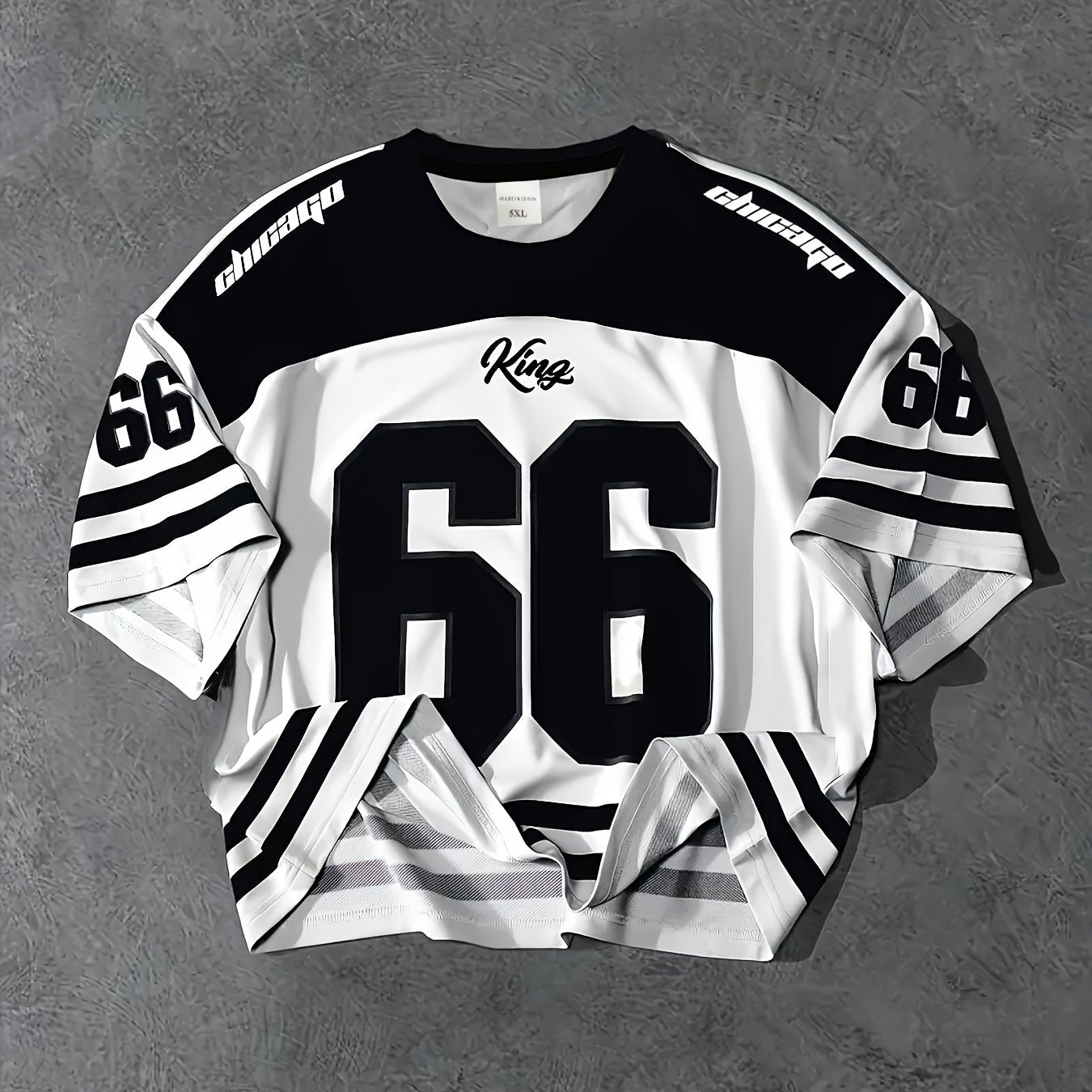 Men's Short Sleeve T-Shirt Chicago Camouflage Polyester Letter Pattern Summer Casual Loose Fit