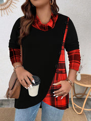 Кардиган женский в крупную клетку с пуговицами и длинными рукавами, осень-зима, многослойный