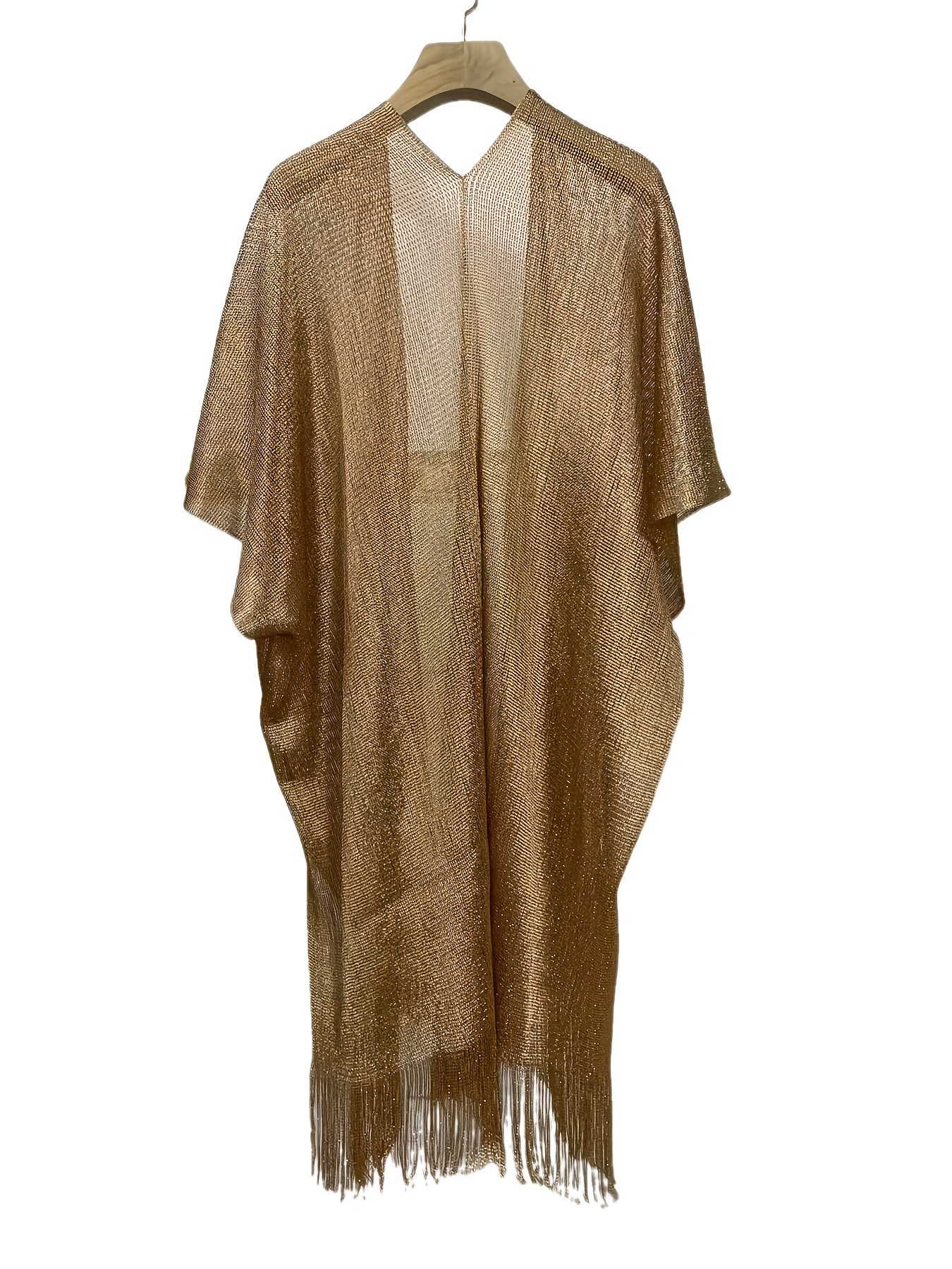 Women's Lightweight Scarf Shawl with Tassels and Cut-Out Design