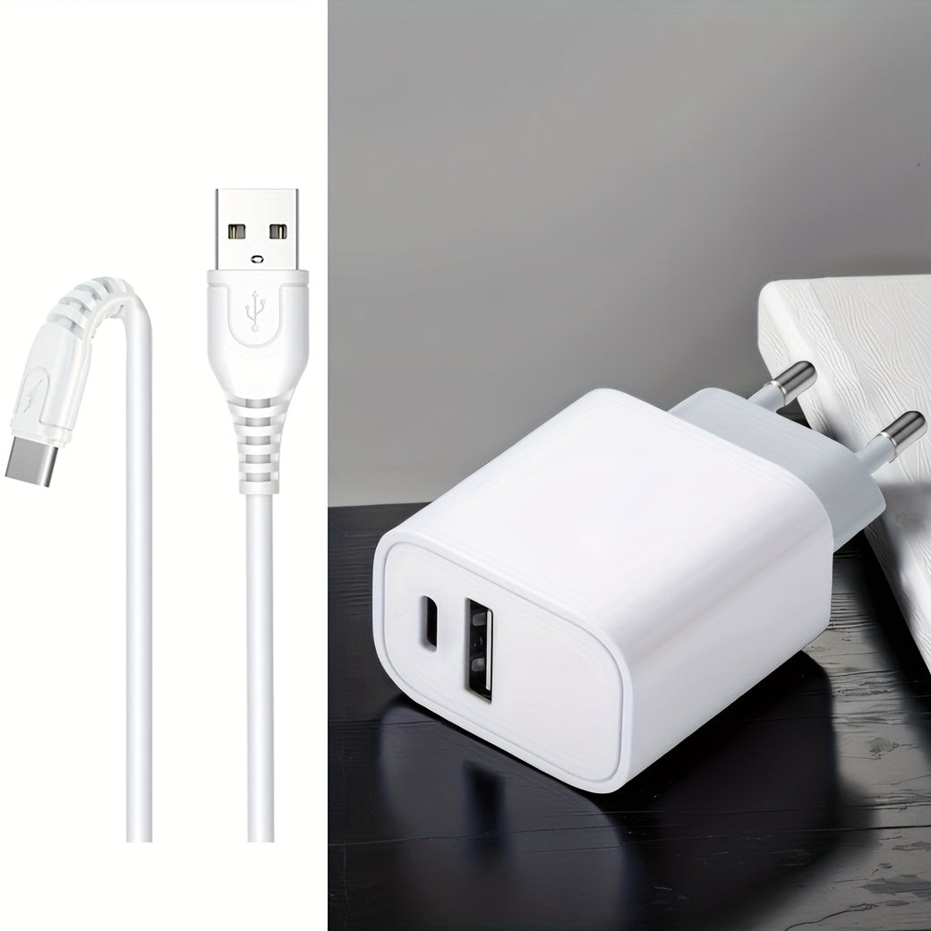 2-port USB Type C zaryadlovchi 5V 2A tez zaryadlash Evropa roʻzgʻor roʻzgʻor roʻzgʻor yengil sayohat