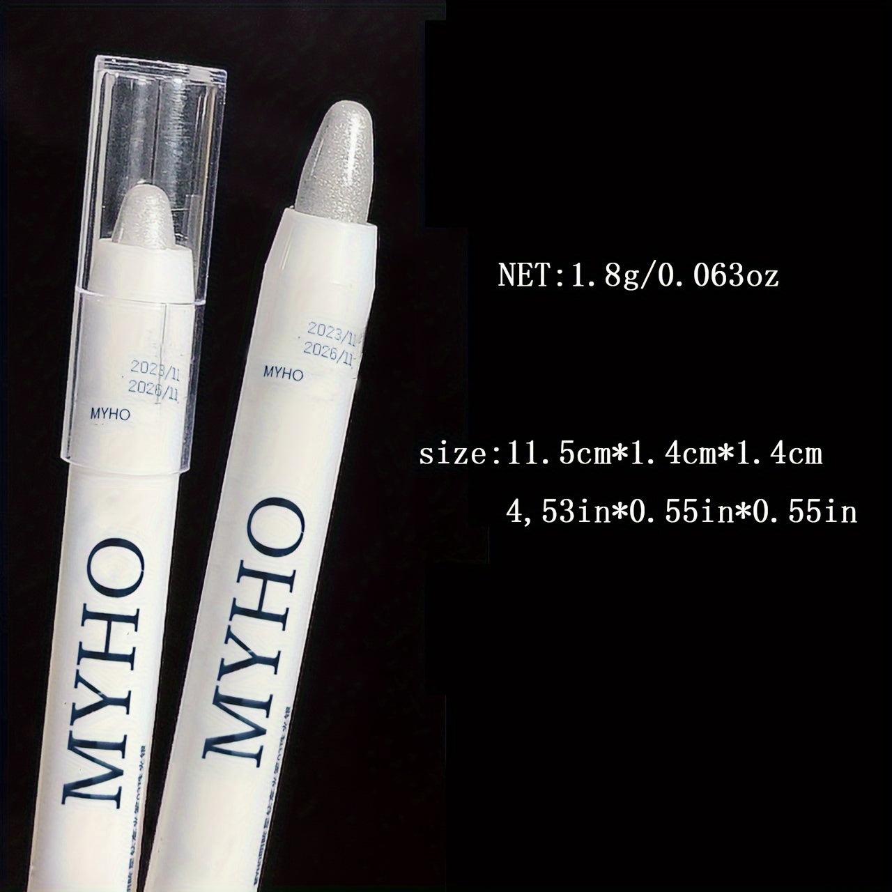 Lápiz de sombra de ojos con brillo para mujer, resaltador blanco a prueba de agua, mate, para maquillaje de ojos