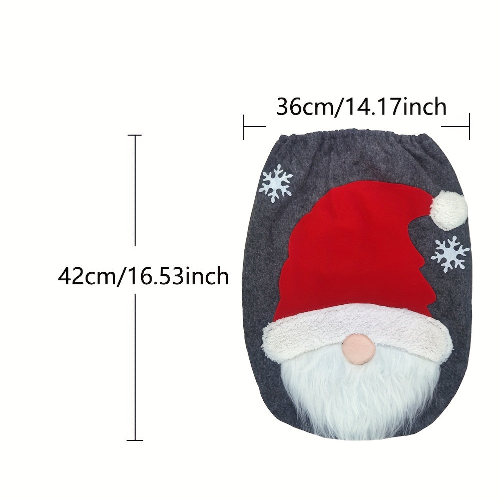 Set of 2 Santa Toilet Mats Christmas Bathroom Decor Thanksgiving Gift