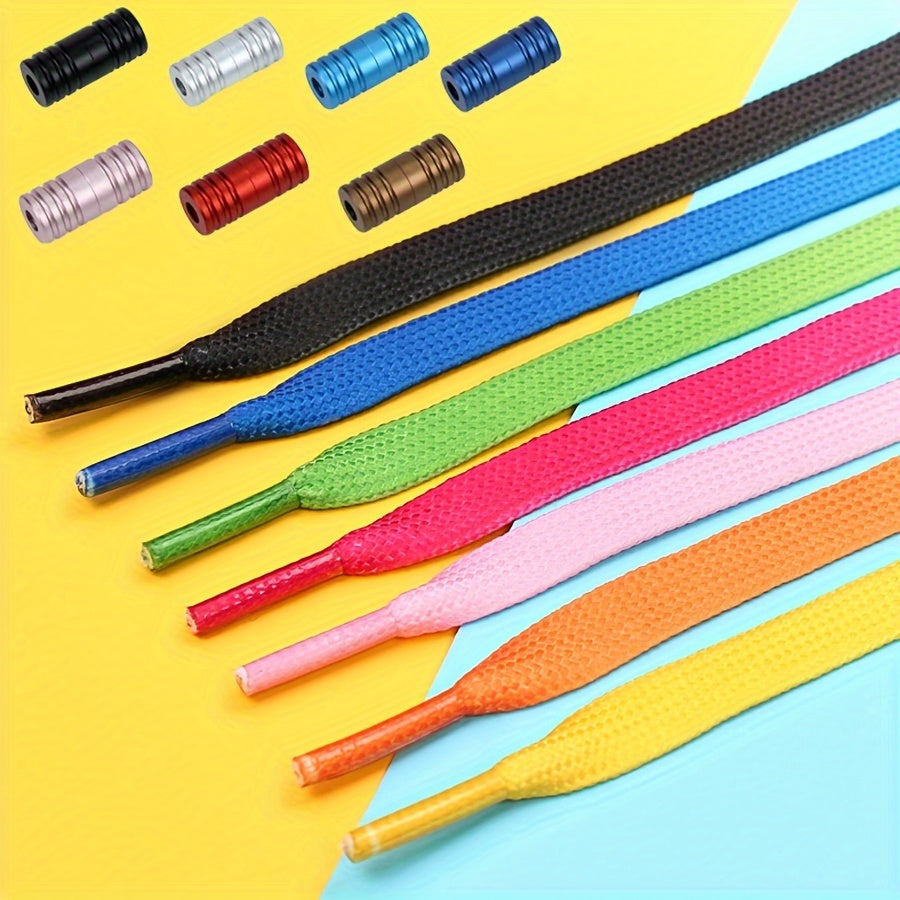 Unisex Nylon No-Tie Shoelaces with Adjustable Metal Buckles 1 Pair