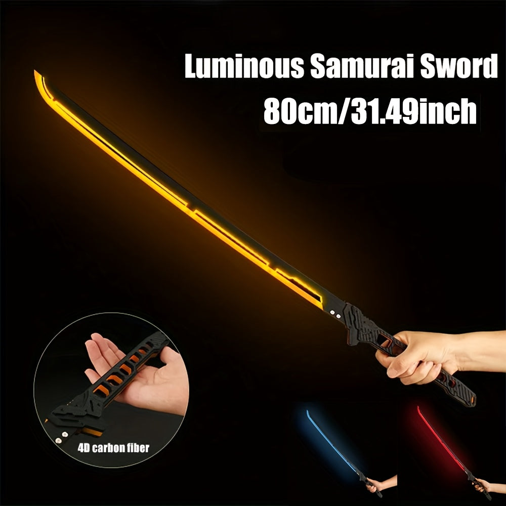 LED Illuminated Samurai Sword Replica 80cm Acrylic Cyberpunk Katana for Cosplay Party Photography