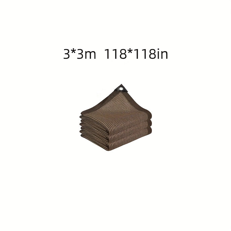 Brown HDPE Square Shade Sail 95 Sun Block UV Heat Resistant Outdoor Cover