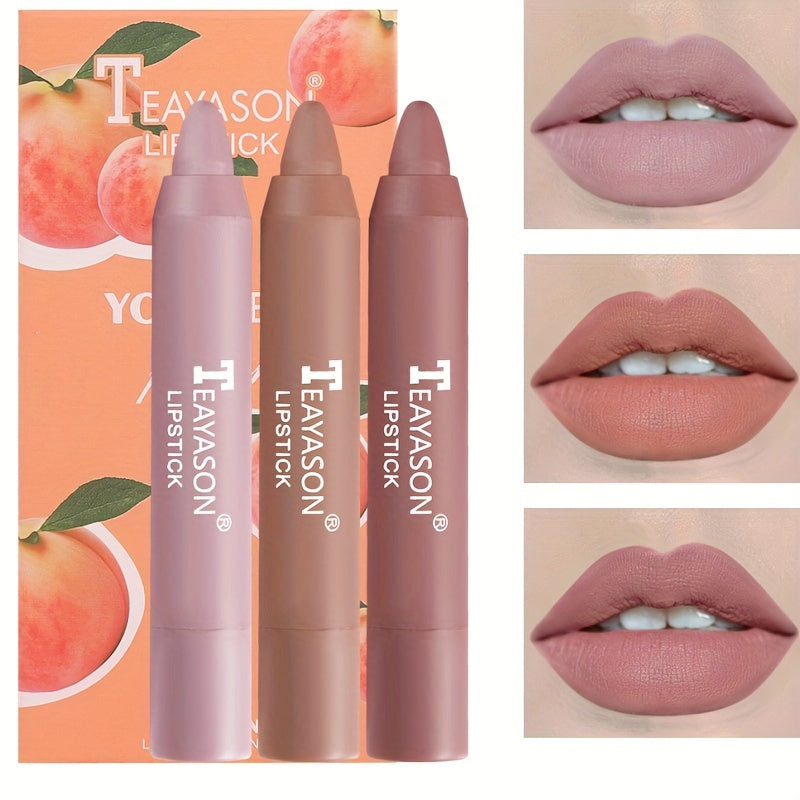 3-Piece Nude Matte Lip Set Long Lasting Natural Lipstick Lip Liner for All Skins