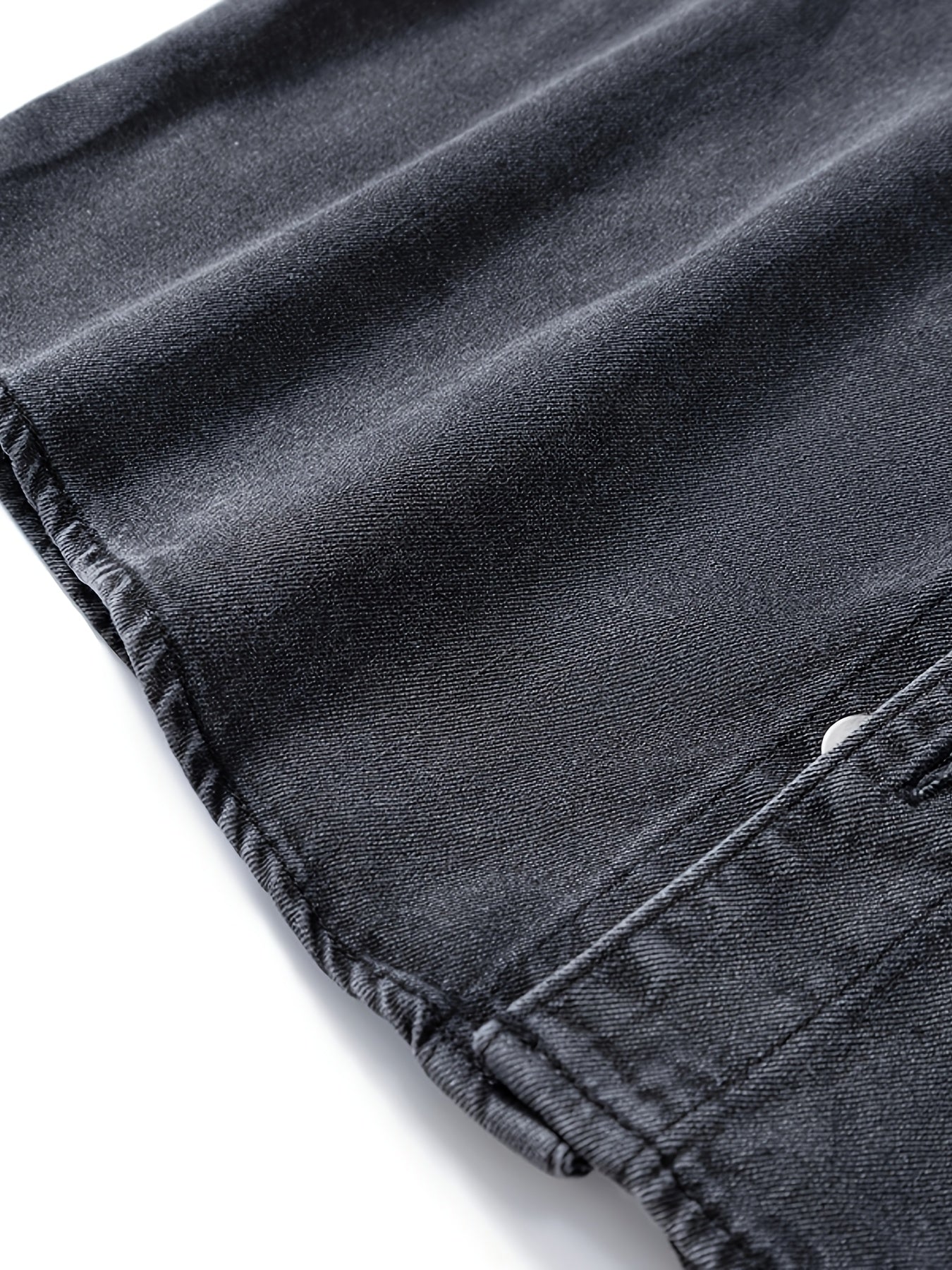 Men's Casual Denim Shirt Long Sleeve Loose Fit Chest Pocket Spring Fall