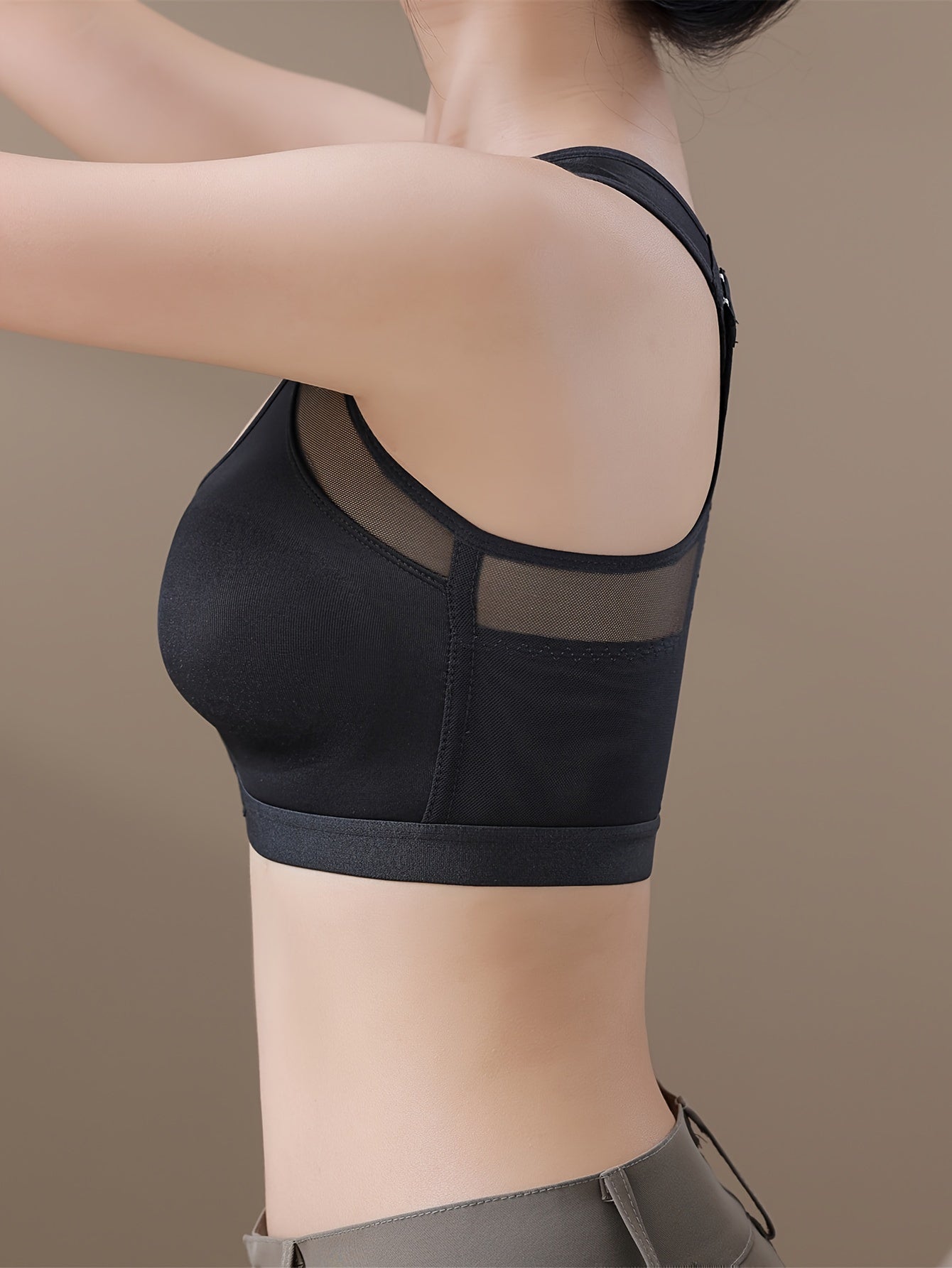 Women's Mesh Stitching Adjustable Sports Bra Breathable Comfortable