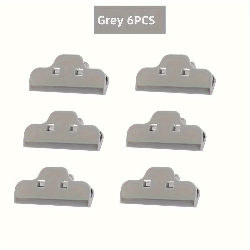 Набор из 6 зажимов для пакетов с едой, сохраняет закуски свежими и защищает от влаги, идеально подходит для запечатывания пакетов с закусками и продуктами, организуйте и храните на кухне, необходимые кухонные аксессуары и гаджеты.