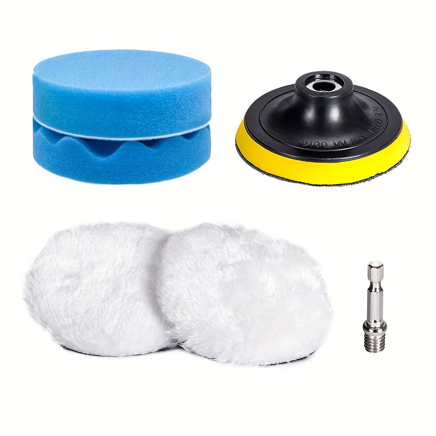 Набор из 6 губок для полировки и воска автомобиля, резиновые буфирующие подушки, комплект, 4 дюйма