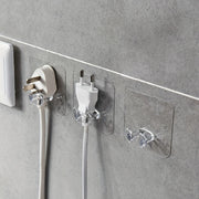 Juego de 4 ganchos de pared de plástico sin taladro, fácil de montar, ganchos modernos de utilidad