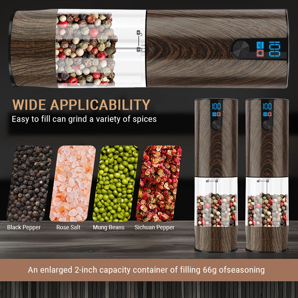 Портативная электрическая кофемолка с USB-зарядкой, ЖК-дисплеем, управлением одним нажатием для кофе и специй