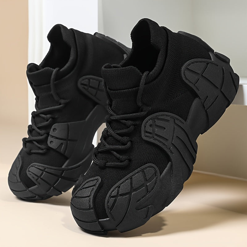 Women'S Black Sneakers Breathable Fabric Non-Slip Casual Walking Shoes