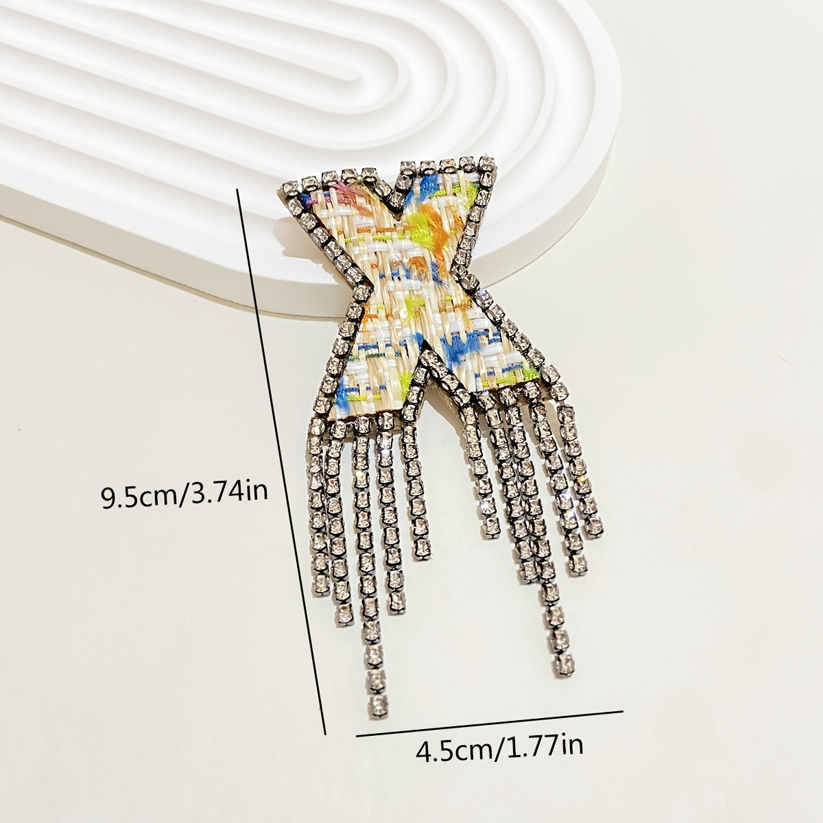 Women's Rhinestone Letter Brooch Irregular Woven Design Jewelry