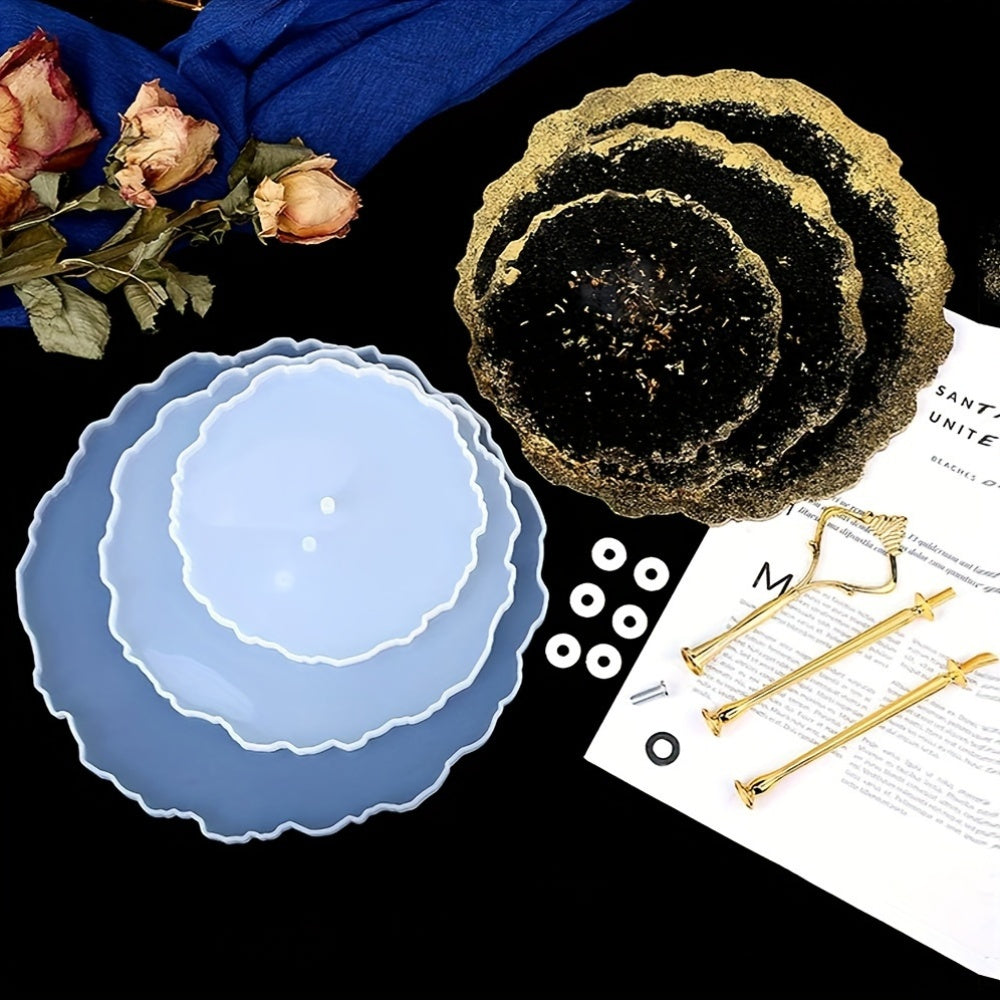 Resin Mold for Paper Cup Service Stands Silicone Round Square DIY Craft Accessories